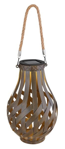36650 LAMPARA SOLAR JARRON METALICO C/ASA CUERDA 3000K IP44 GLOBO