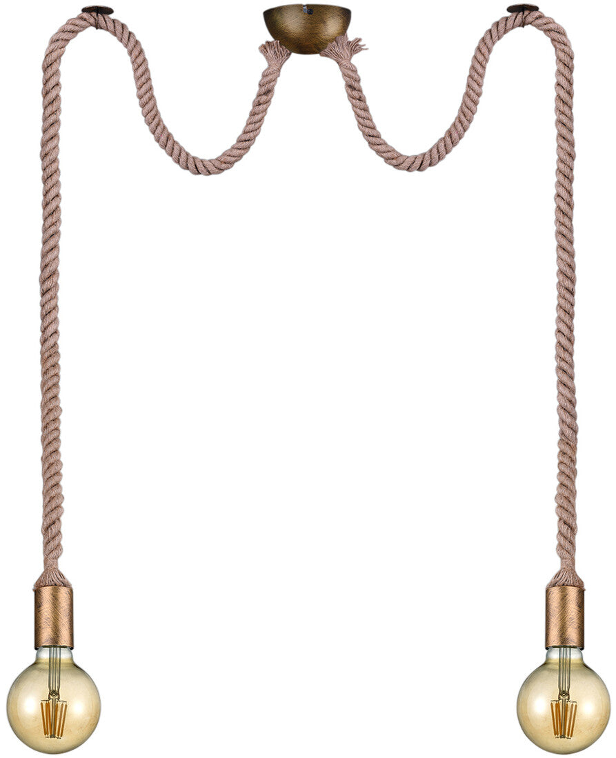 310100204 LAMPARA COLGANTE ROPE CUERDA 2xE27 TRIO