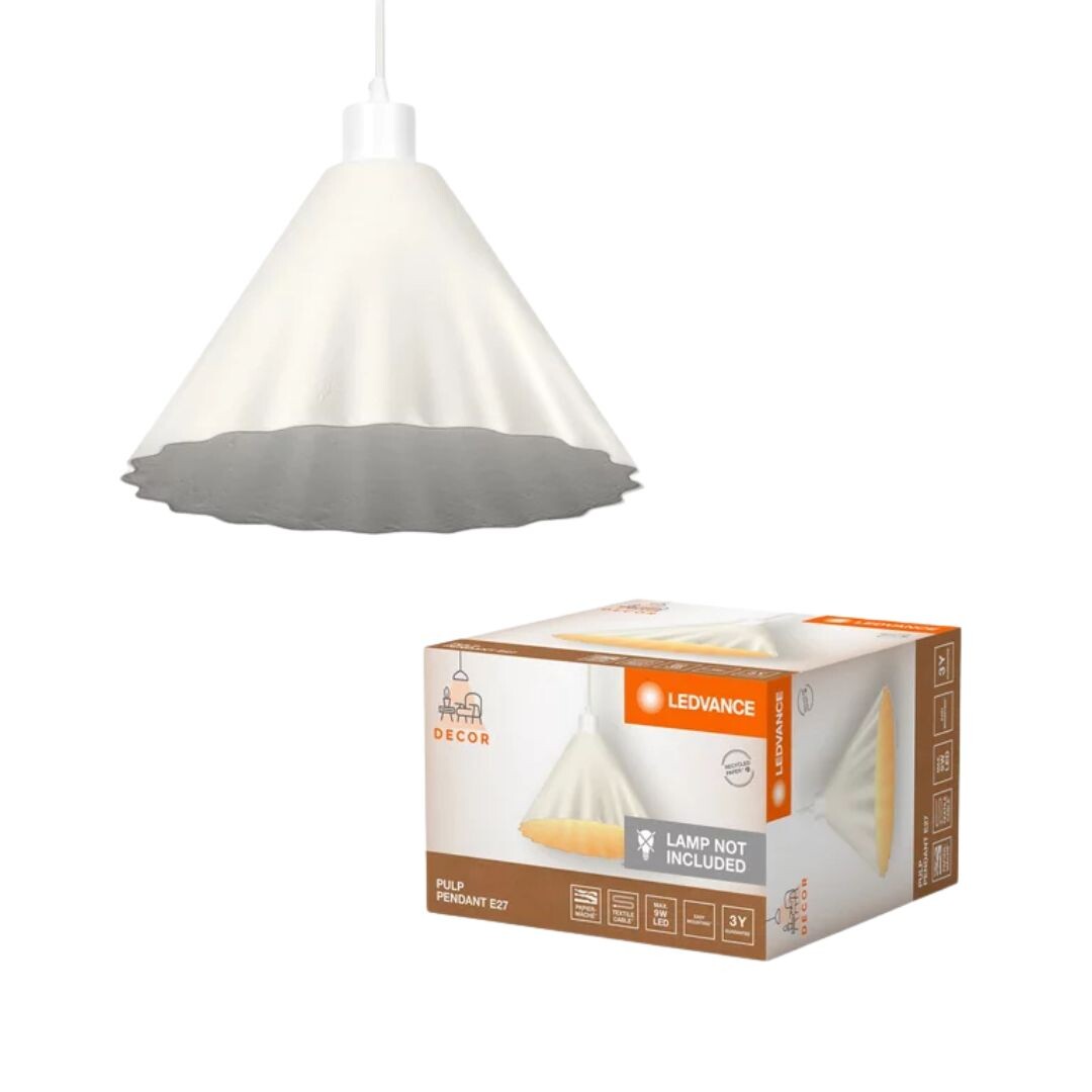 837904 LAMPARA COLGANTE PAPEL BLANCA 1xE27 PULP DECOR LEDVANCE