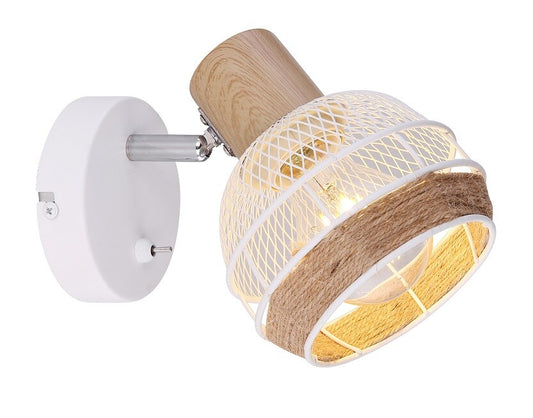 54021-1 FOCO METAL BLANCO DORADO 1xE27 40W 230V WIDY GLOBO
