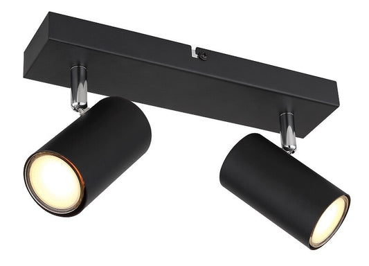 57911-2B REGLETA 2 FOCOS 2xGU10 35W 230V NEGRO ROBBY GLOBO