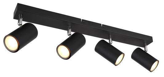 57911-4B REGLETA 4 FOCOS 4xGU10 35W 230V NEGRO ROBBY GLOBO