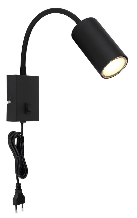 57911WB APLIQUE FOCO PARED INTERRUPTOR 1xGU10 35W 230V NEGRO ROBBY GLOBO