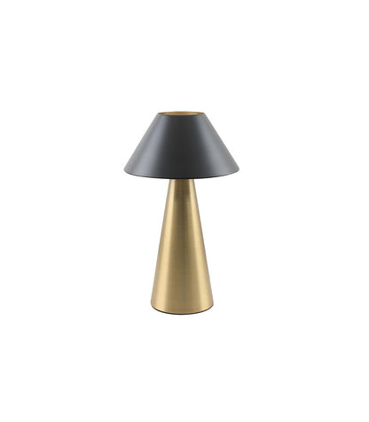 Lámpara de Mesa Tipo Seta Metal Negra y Dorada E27 EB F-Bright