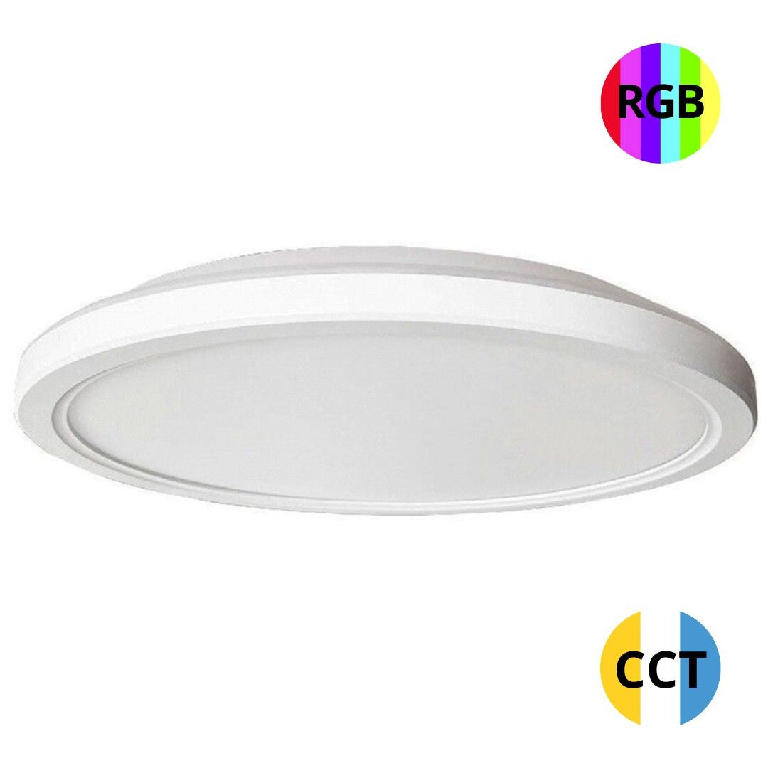 2801577 PLAFON LED SUPERFICIE 50W 5480Lm 500x25mm CCT+RGB CON MANDO F-BRIGHT