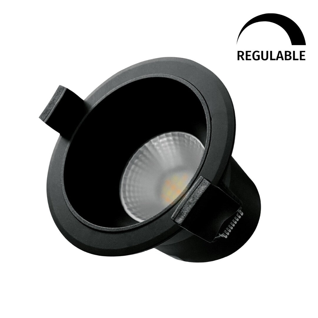 200400015 ARO LED RENDONDO EMPOTRABLE 7W CCT ANTIDESLUMBRAMIENTO NEGRO MANDANI GSC