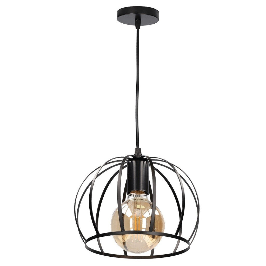 204400067 CARNOT ROUND PENDANT LAMP E27 Ø190mm BLACK GSC