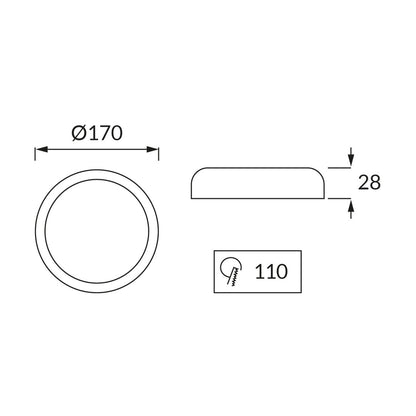 04384 PLAFON LED NASTIA 14W CCT PINO 170mm 1930Lm STRÜHM
