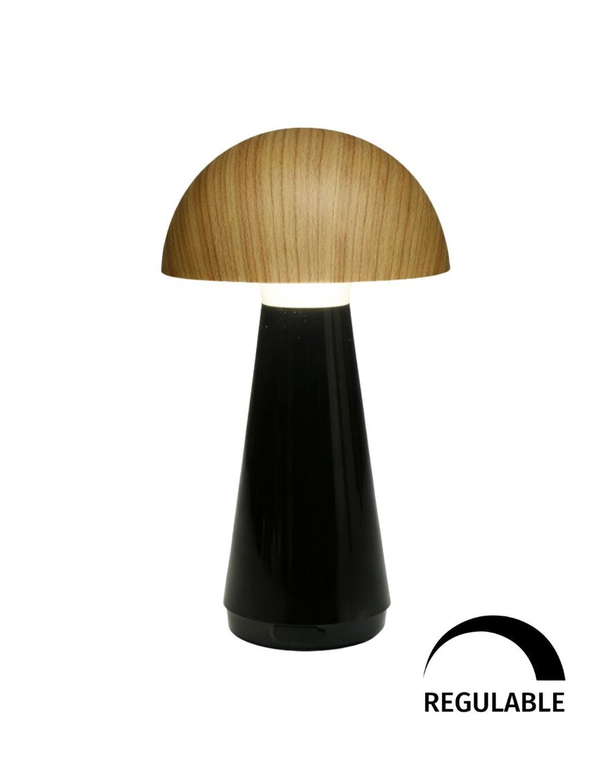 Lámpara de Sobremesa Exterior LED Negro/Haya 3W Regulable Nepal Jueric