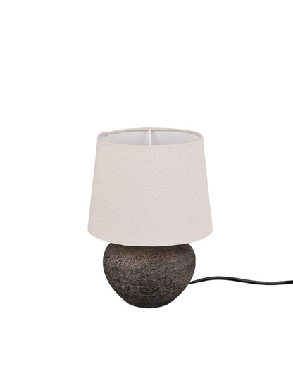 Lámpara Sobremesa Cerámica Marrón Pantalla Beige E14 Lou Trio | Suministros Figmar