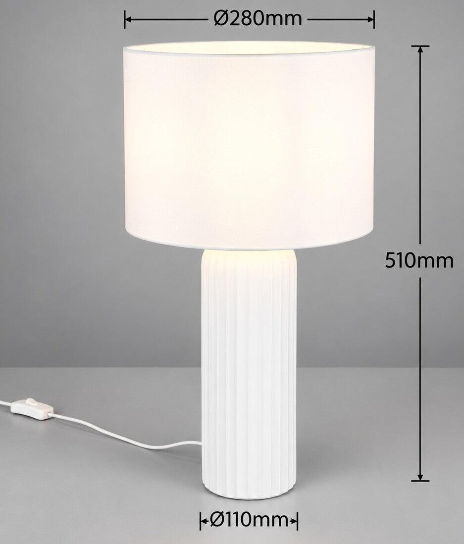 R51811031 LAMPARA DE SOBREMESA BLAIR 51x28cm 1xE27 BLANCO TRIO
