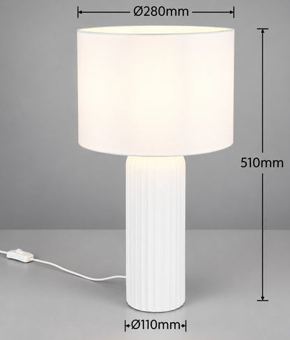 R51811031 LAMPARA DE SOBREMESA BLAIR 51x28cm 1xE27 BLANCO TRIO