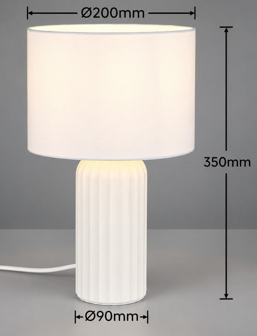 R51811931 LAMPARA DE SOBREMESA BLAIR 36x20cm 1xE27 BLANCO TRIO