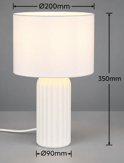 R51811931 LAMPARA DE SOBREMESA BLAIR 36x20cm 1xE27 BLANCO TRIO