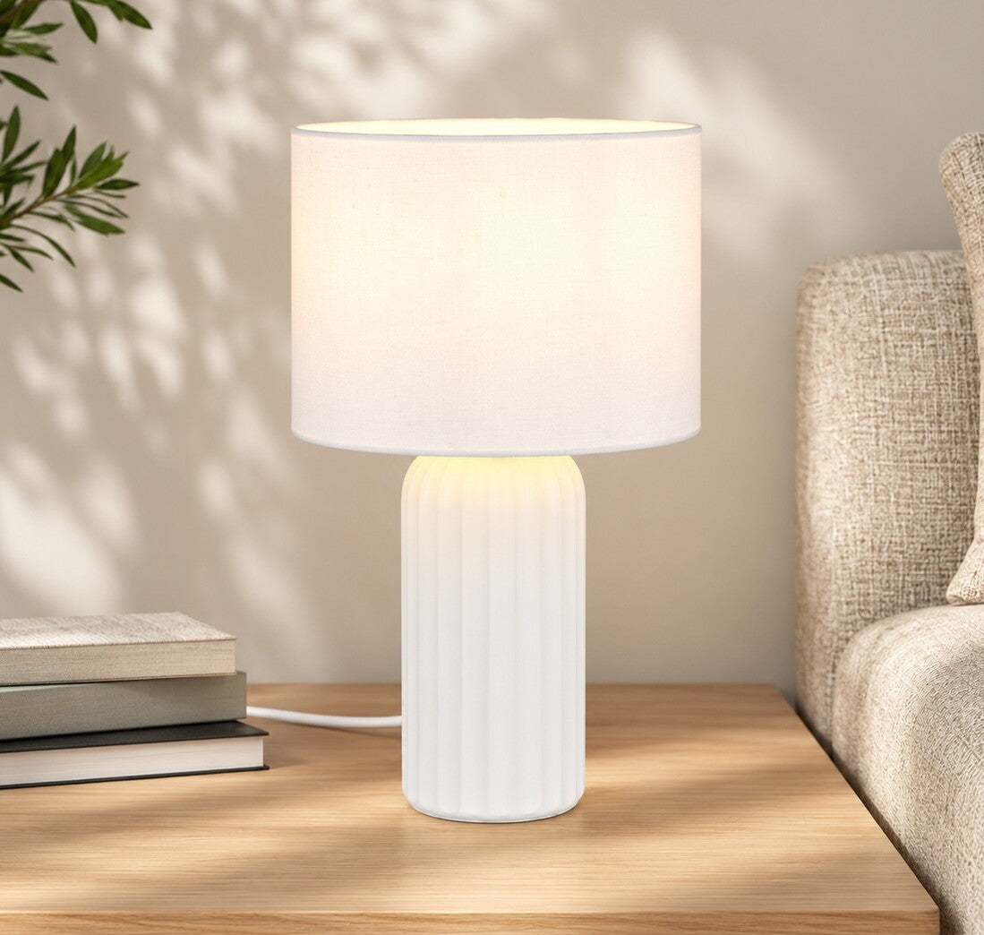 R51811931 LAMPARA DE SOBREMESA BLAIR 36x20cm 1xE27 BLANCO TRIO