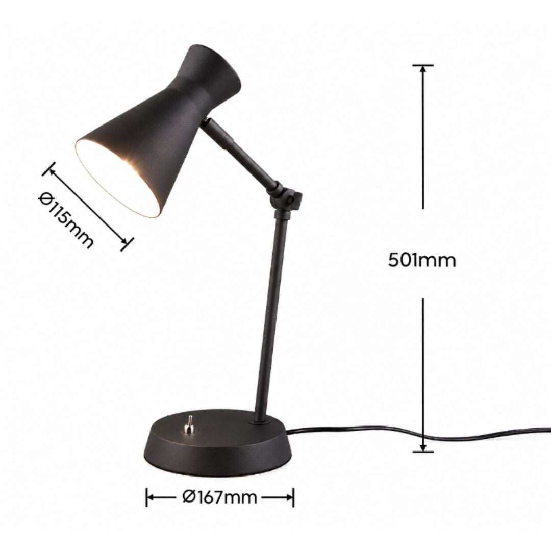 R50781032 LAMPARA DE SOBREMESA ENZO 1xE27 NEGRO TRIO