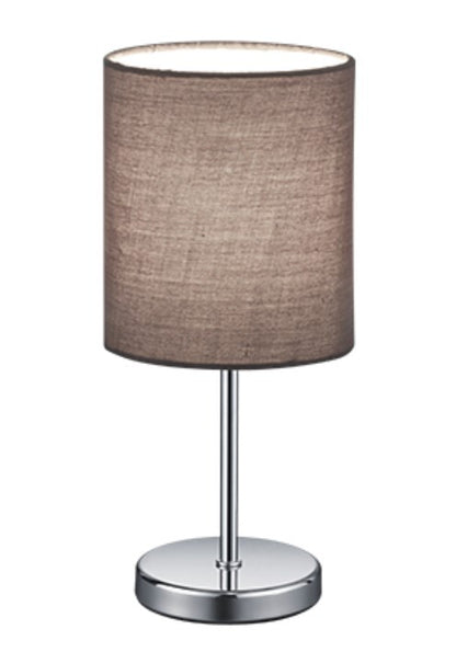 Lámpara Sobremesa Metal y Tela Gris E14 Jerry Trio Lighting | Suministros Figmar