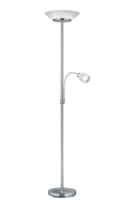 LÁMPARA DE PIE SALÓN GERRY TRIO NÍQUEL MATE 2xE27+E14 180cm | Suministros Figmar