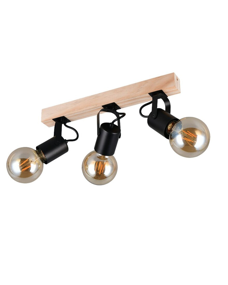 R86663032 REGLETA 3 FOCOS 3xE27 NEGRO LYNAR TRIO