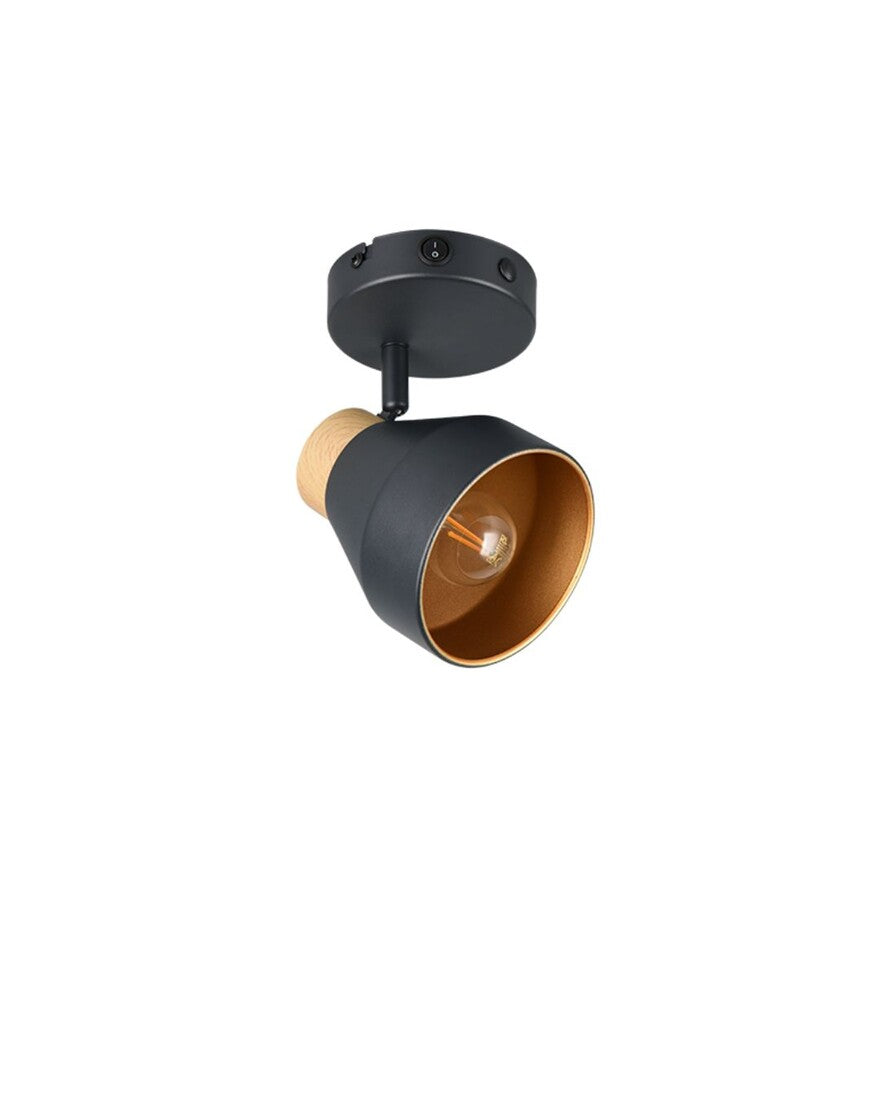 R81921732 FOCO TECHO/PARED 1xE14 VALENTIN NEGRO TRIO