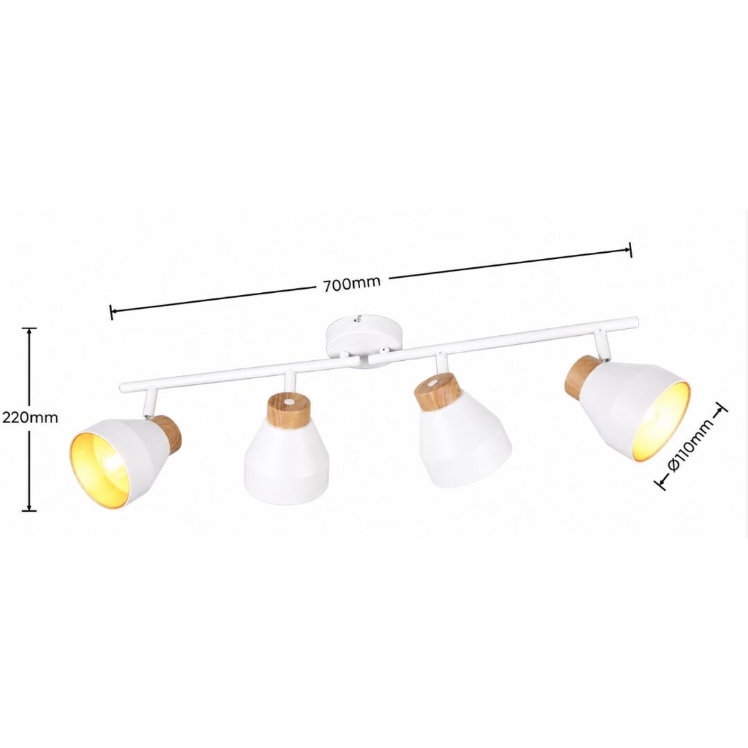R81924031 FOCO TECHO/PARED 4xE14 VALENTIN BLANCO TRIO