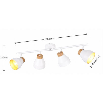 R81924031 FOCO TECHO/PARED 4xE14 VALENTIN BLANCO TRIO