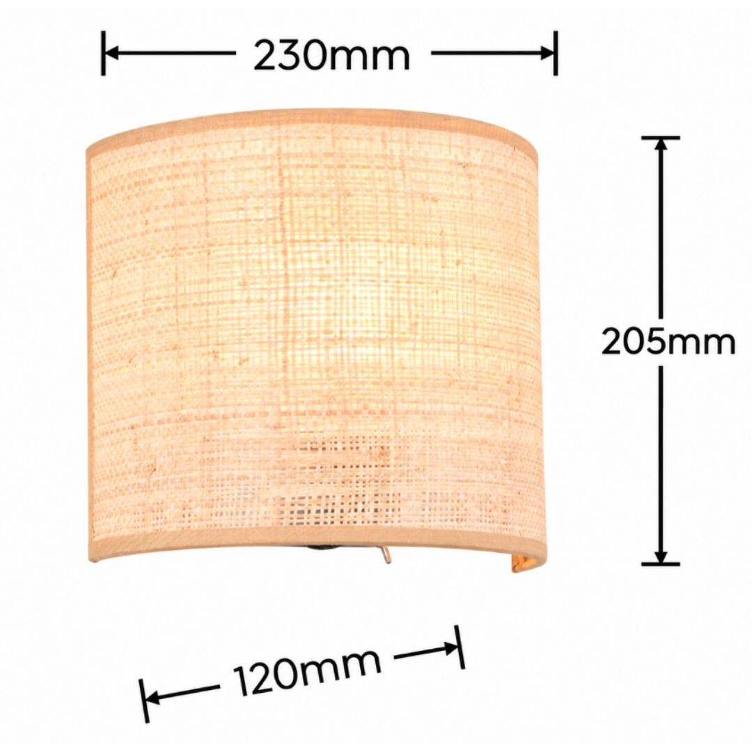R21851736 APLIQUE DE PARED AIMEE 1xE27 NATURAL TRIO
