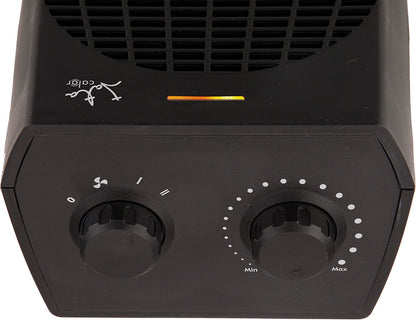 TV74 TERMOVENTILADOR VERTICAL NEGRO 1000-2000W