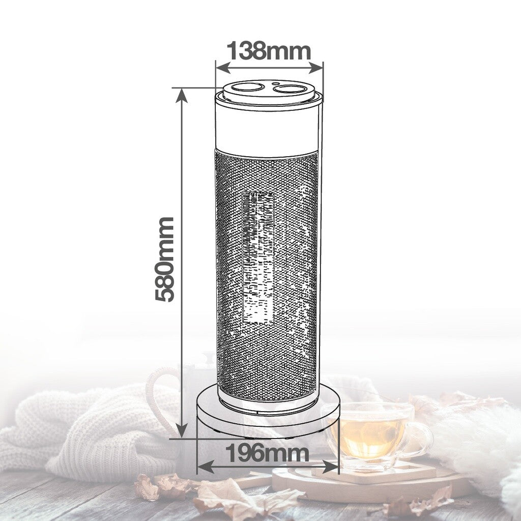 301000030 CALEFACTOR VERTICAL OSCILANTE 2000W NEGRO RINNE NIAROS