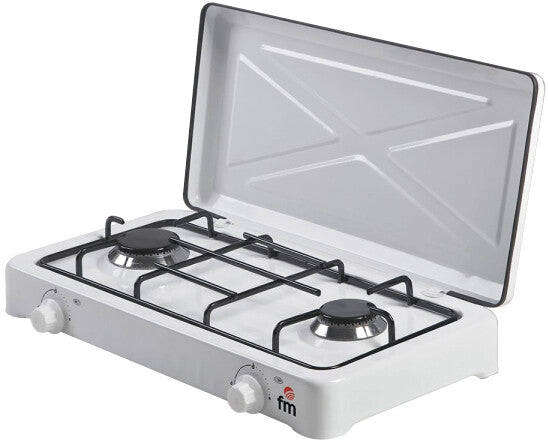 COCINA A GAS DE 2 FUEGOS CON TAPA FM