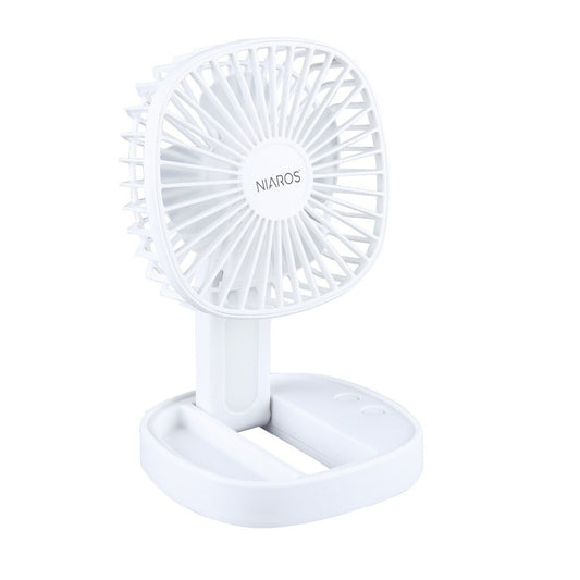 300040001 FALTBARER MINI-HANDVENTILATOR MIT USB-LADEFUNKTION, WEISS COOBER NIAROS