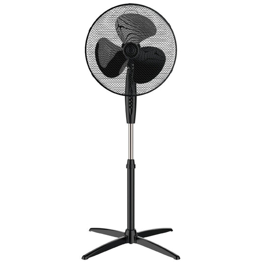 300000027 VENTILADOR DE PIE OSCILANTE 43cm 45W NEGRO NAMETIL NIAROS
