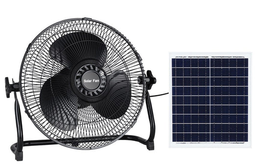 2433426 F-BRIGHT SOLARER WIEDERAUFLADBARER STANDVENTILATOR 15W