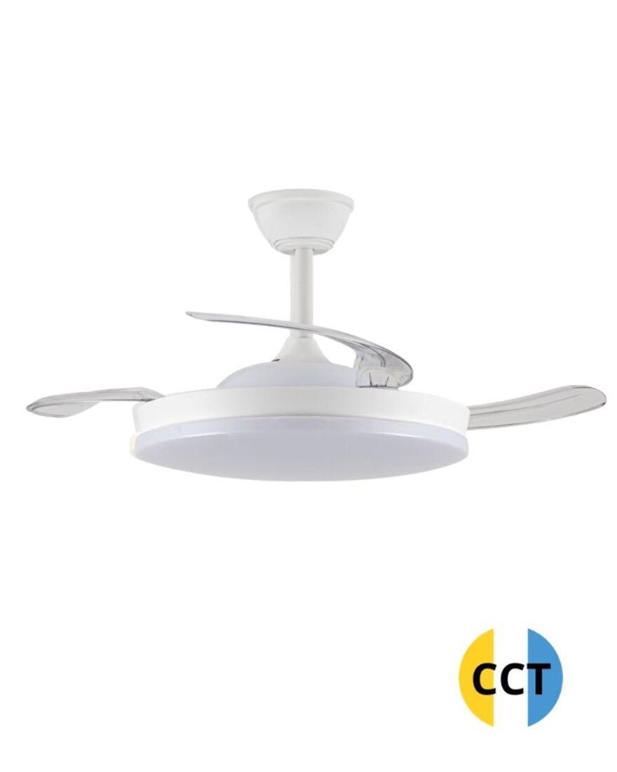 85-037-42-100 VENTILADOR TECHO LUZ 48W CCT BLANCO MILKY ECO