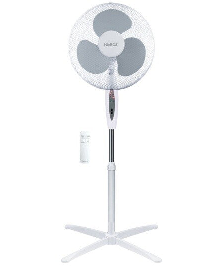 300000043 VENTILADOR DE PIE OSCILANTE 45W BLANCO C/MANDO NAMETIL NIAROS