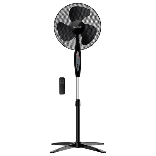 300000044 STANDVENTILATOR SCHWENKBAR 45W SCHWARZ M/FERNBEDIENUNG NAMETIL NIAROS