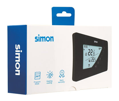 AF521103 TERMOSTATO DIGITAL PROGRAMABLE SEMANAL NEGRO SIMON