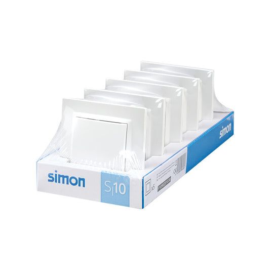 P1090201030 PACK 5 CONMUTADORES BLANCOS SERIE 10 SIMON