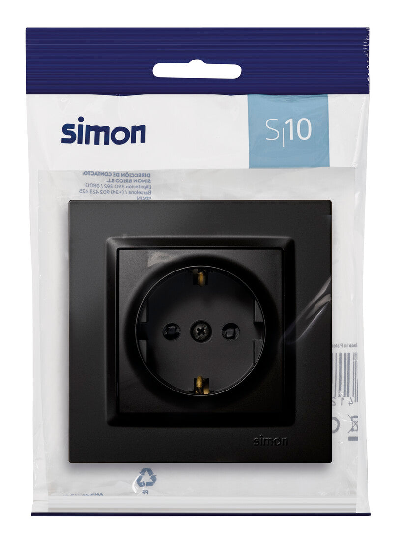 F1090443038 BASE SCHUKO NEGRO SERIE 10 SIMON BRICO