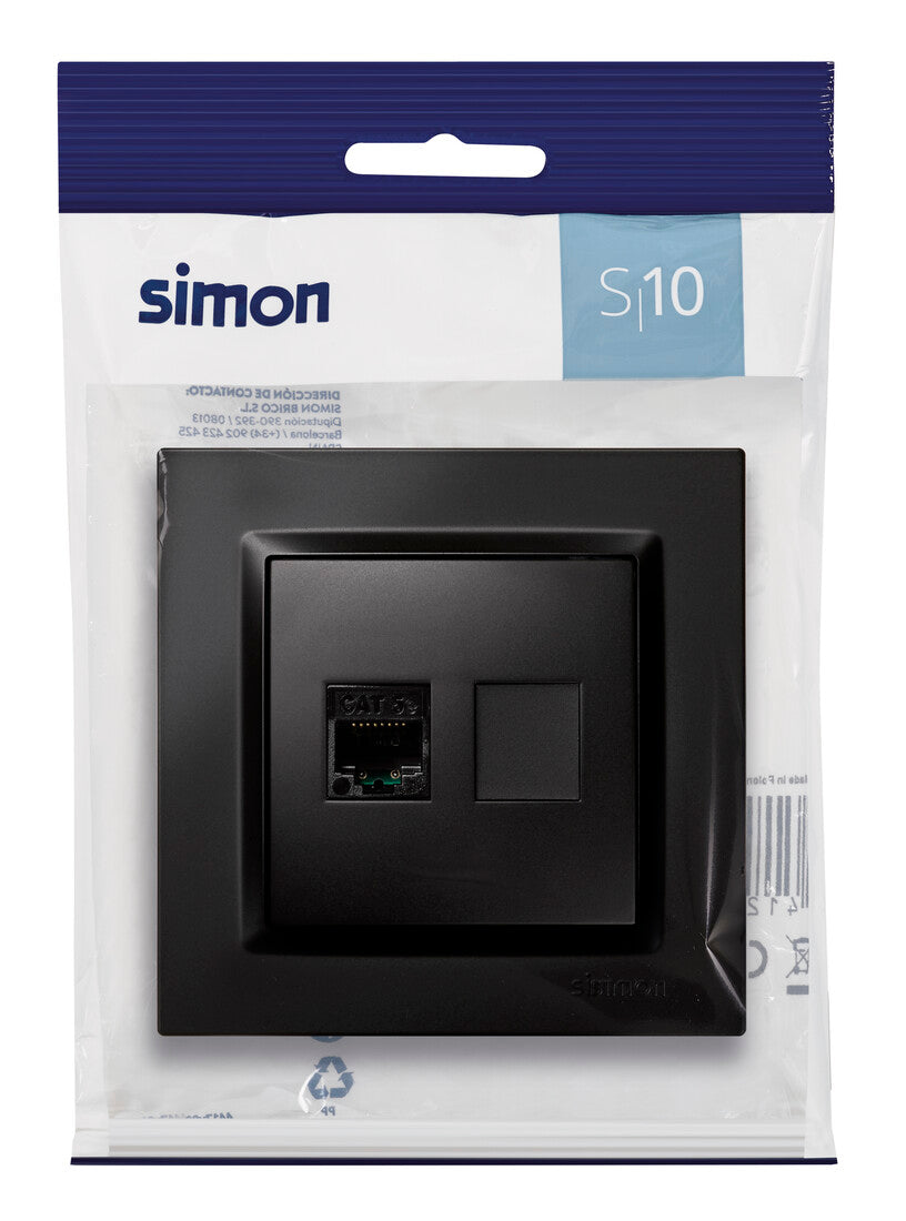 F1090598038 TOMA RJ45 CAT5E NEGRA SERIE 10 SIMON BRICO