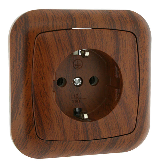 36.530/B/MD ENCHUFE EMPOTRAR T.T.L. MADERA