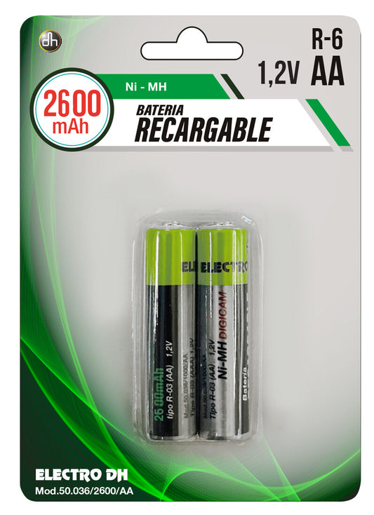 50.036/2600/AA 2ud PILA RECARGABLE R6 AA 1,2V DH