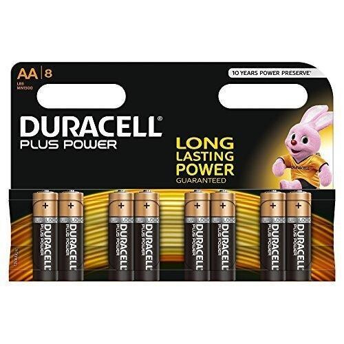 8 x PILA ALCALINA LR06 AA DURACELL PLUS POWER