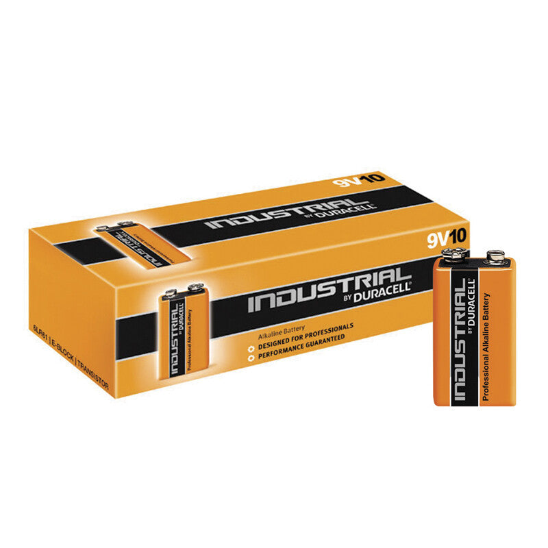 10ud  PILA ALCALINA 6LR61 9V INDUSTRIAL DURACELL