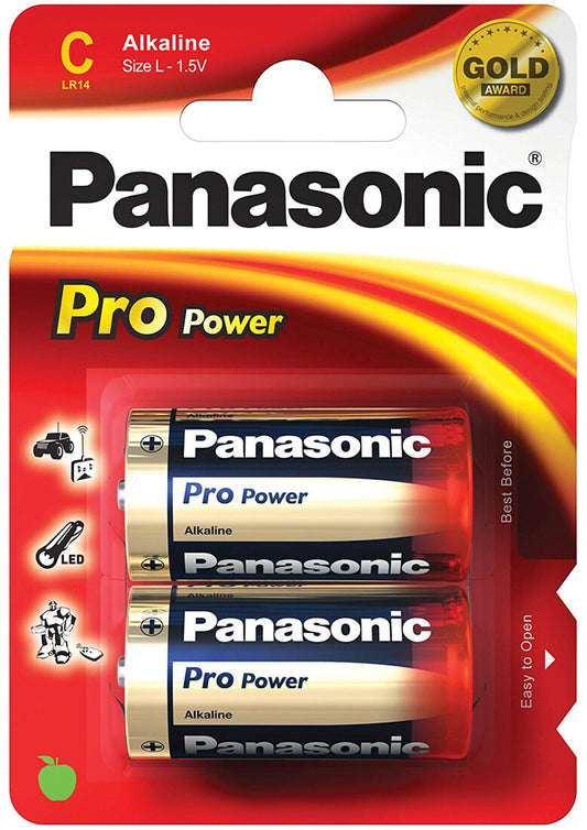 2 x PILA ALCALINA LR14 C PANASONIC PRO POWER 1.5V