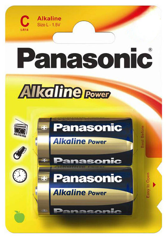 2X PILA ALKALINE POWER PANASONIC LR14 C 1.5V