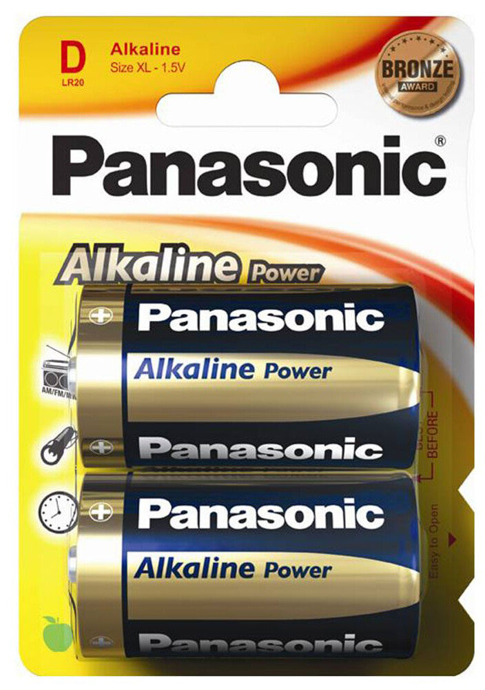 2X PILA ALKALINE POWER PANASONIC LR20 D 1.5V