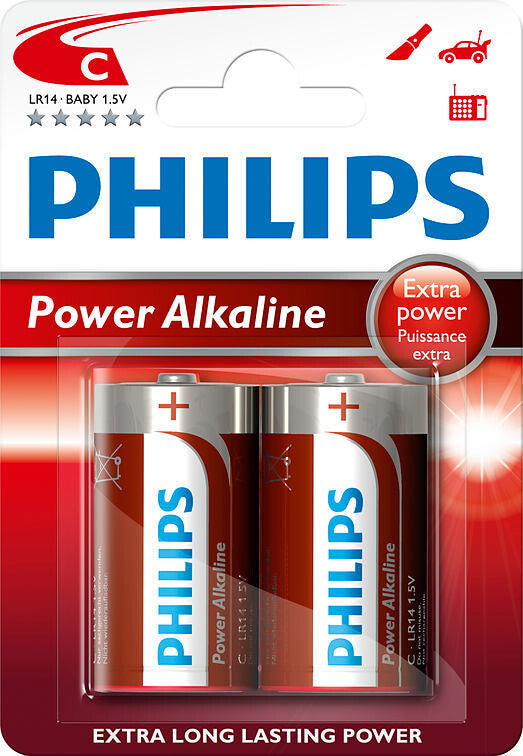 2 x PILA ALCALINA LR14 C PHILIPS