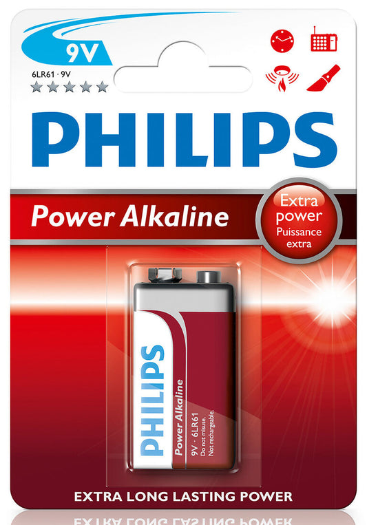 ALKALINE BATTERIE 6F22 PHILIPS 9V