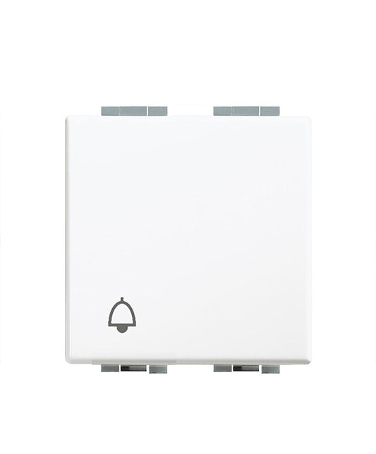 C4042/2 PULSADOR ILUMINABLE CAMPANA 2 MODULOS BLANCO LUNA